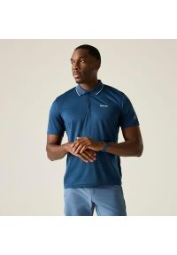 Regatta - Męska koszulka polo Maverik V Quick Drying. Typ kołnierza: polo. Kolor: niebieski, szary, wielokolorowy. Materiał: poliester #1