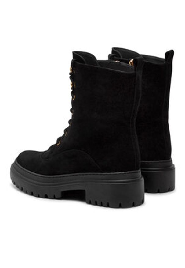Pollini Trapery SA21104G1LTN0000 Czarny. Kolor: czarny. Materiał: skóra, zamsz
