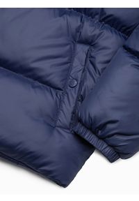 Ombre Clothing - Kurtka męska zimowa z kontrastową podszewką - ciemnoniebieska V1 - Rozmiar: L. Kolor: niebieski. Materiał: nylon, poliester, materiał. Sezon: zima #5
