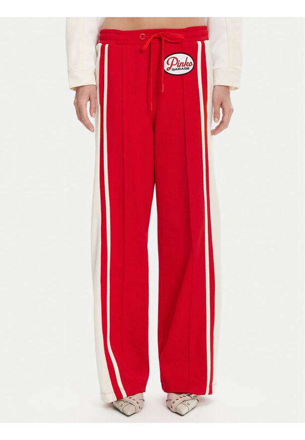 Pinko - PINKO Spodnie dresowe Jacob 105272 A2MD Czerwony Relaxed Fit. Kolor: czerwony. Materiał: syntetyk