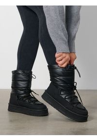 Sinsay - Sznurowane botki za kostkę - czarny. Wysokość cholewki: za kostkę. Kolor: czarny #1