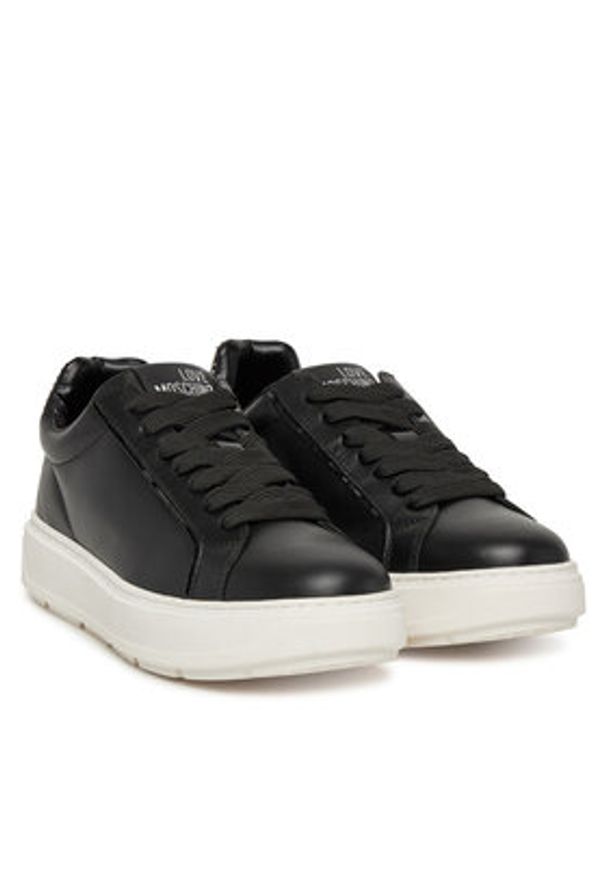 Love Moschino - LOVE MOSCHINO Sneakersy JA15184G1MIAC00A Czarny. Kolor: czarny. Materiał: skóra