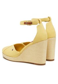 TOMMY HILFIGER - Tommy Hilfiger Półbuty Flag High Wedge Espad Closed Toe FW0FW08494 Żółty. Kolor: żółty. Materiał: materiał #3