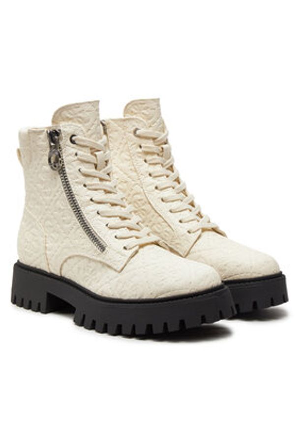 Guess Botki Fiona FLTFIO FAL10 Biały. Kolor: biały. Materiał: skóra