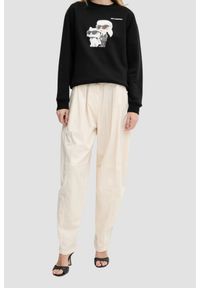 Karl Lagerfeld - KARL LAGERFELD Czarna damska bluza Ikon Duo, Rozmiar XS. Kolor: czarny. Materiał: bawełna. Wzór: nadruk #3