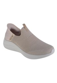 skechers - Buty sportowe Sneakersy damskie, Skechers Ultra Flex 3.0-Glitter Me Slip-Ins. Kolor: beżowy. Sport: turystyka piesza