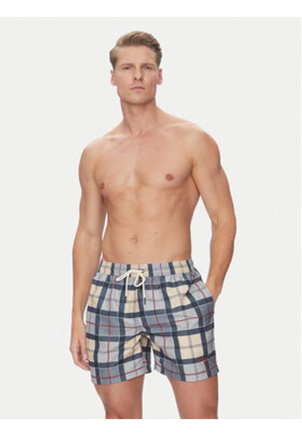 Barbour Szorty kąpielowe Staple Tartan MSW0065TN31 Szary Regular Fit. Kolor: szary. Materiał: syntetyk
