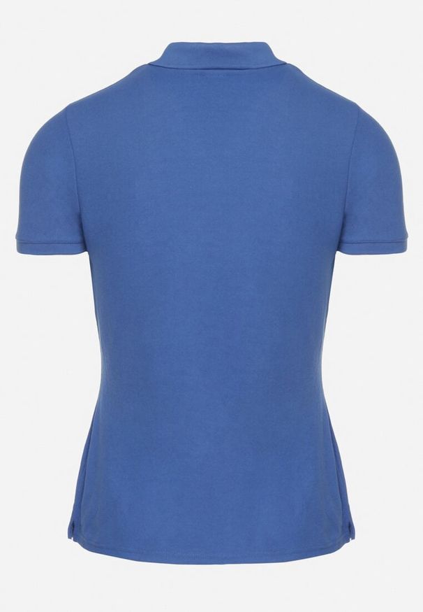 Born2be - Niebieski T-shirt Polo z Bawełną Fodelira. Okazja: na co dzień. Typ kołnierza: polo. Kolor: niebieski. Materiał: bawełna. Styl: klasyczny, casual, elegancki