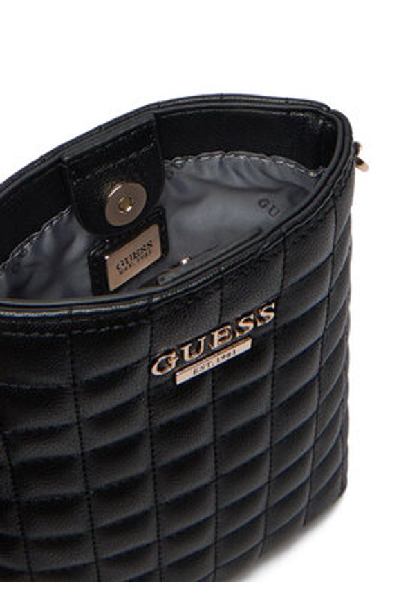 Guess Torebka Nadira Travel TWQG84 24015 Czarny. Kolor: czarny. Materiał: skórzane
