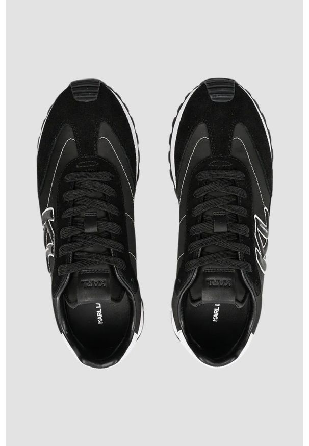 Karl Lagerfeld - KARL LAGERFELD Czarne sneakersy męskie KAIRO KL Sidetrim Lo Mix, Rozmiar 41. Kolor: czarny