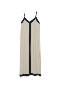 Vero Moda Sukienka letnia Denise 10329793 Beżowy Regular Fit. Kolor: beżowy. Materiał: wiskoza. Sezon: lato #5