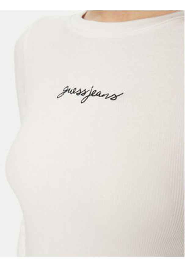 Guess Jeans T-Shirt W5RI58 KA0H1 Biały Regular Fit. Kolor: biały. Materiał: bawełna