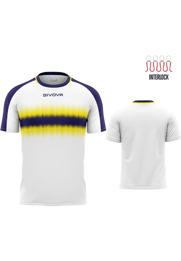 T-shirt Givova Radio Sport w Niebiesko-Żółtym Kolorze. Kolor: niebieski, żółty, wielokolorowy. Materiał: poliester. Sport: fitness, kolarstwo, joga i pilates
