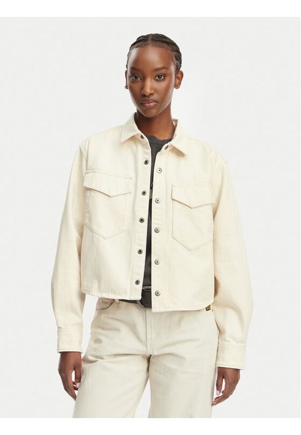 G-Star RAW - G-Star Raw Kurtka jeansowa D29107-E362 Kremowy Relaxed Fit. Kolor: kremowy. Materiał: bawełna