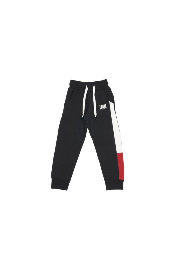 LEONE 1947 APPAREL - Dziecięce spodnie dresowe klasy Junior z dwukolorowym paskiem. Kolor: czarny. Materiał: dresówka. Sport: joga i pilates