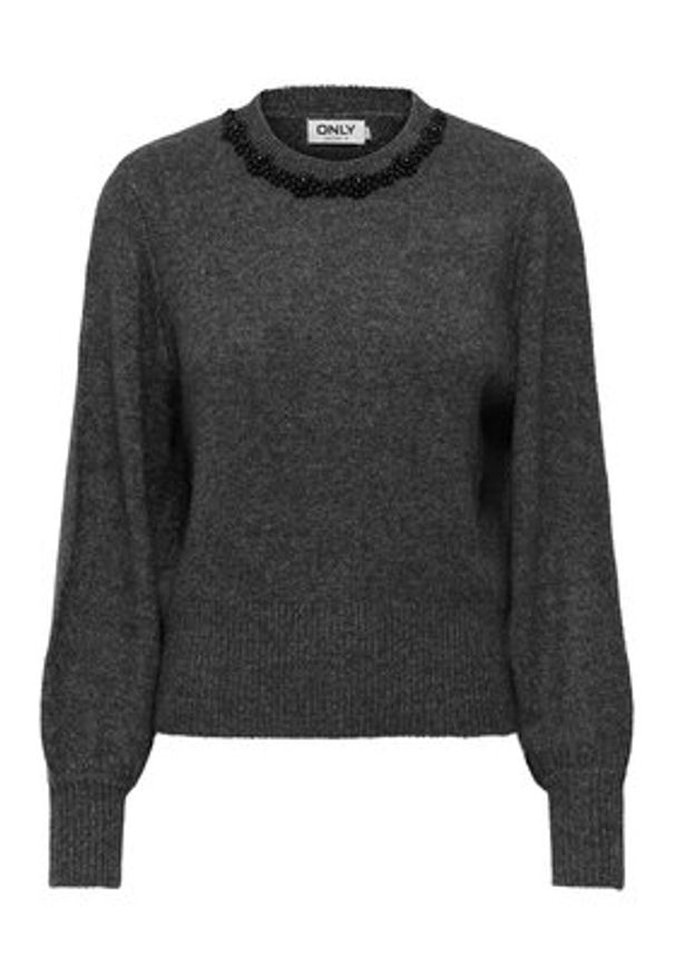 only - ONLY Sweter Elsa 15210667 Szary Regular Fit. Kolor: szary. Materiał: syntetyk