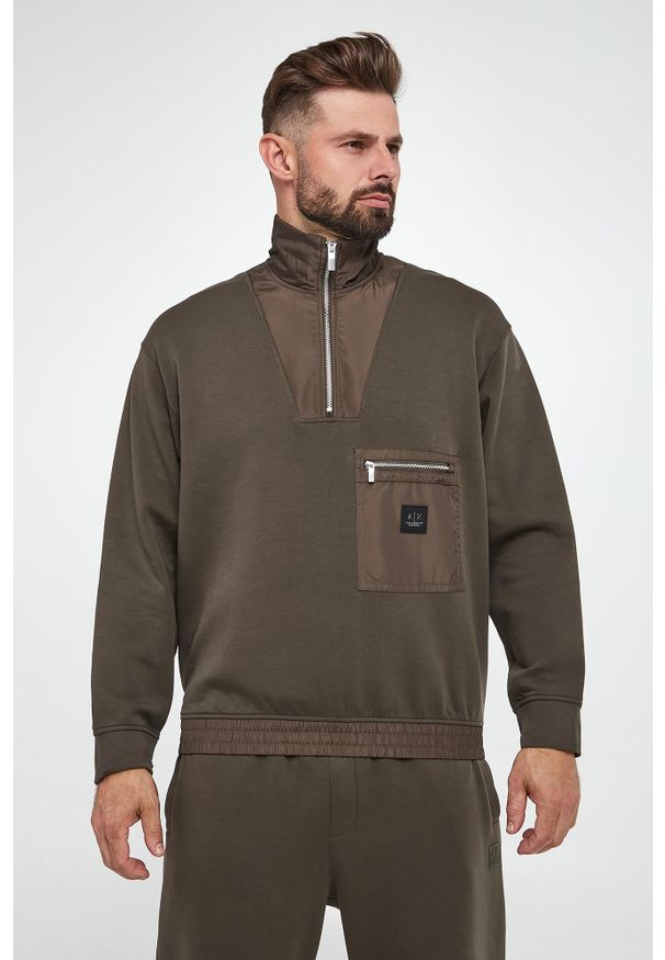 Armani Exchange - Bluza męska ze stójką ARMANI EXCHANGE. Typ kołnierza: kołnierzyk stójkowy