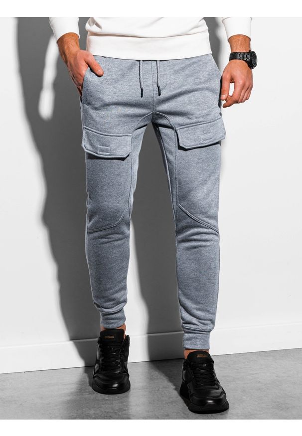 Szare spodnie Ombre Clothing melanż