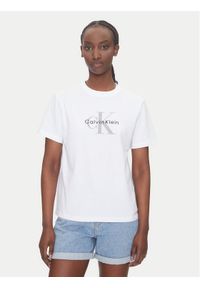 Calvin Klein Jeans T-Shirt Hero LV047B865G Biały Regular Fit. Kolor: biały. Materiał: bawełna