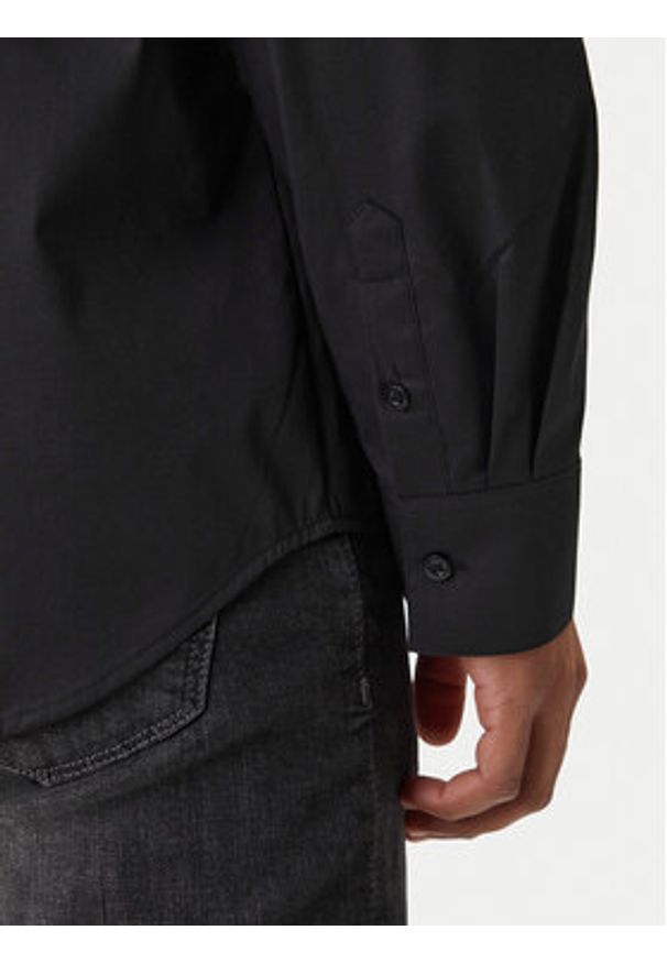 Karl Lagerfeld - KARL LAGERFELD Koszula 605912 561600 Czarny Regular Fit. Typ kołnierza: dekolt w karo. Kolor: czarny. Materiał: bawełna