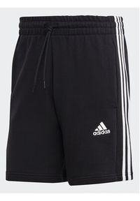 Adidas - adidas Szorty sportowe Essentials French Terry 3-Stripes Shorts IC9435 Czarny Regular Fit. Kolor: czarny. Materiał: bawełna. Styl: sportowy #2