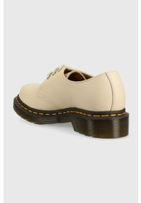 Dr. Martens półbuty skórzane 1461 damskie kolor beżowy na platformie DM24256292 DM24256292-Parchment. Nosek buta: okrągły. Zapięcie: sznurówki. Kolor: beżowy. Materiał: skóra. Obcas: na platformie #3