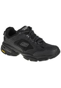 skechers - Buty do chodzenia męskie Skechers Vigor 30. Zapięcie: sznurówki. Kolor: czarny. Materiał: tkanina, materiał, skóra, syntetyk. Szerokość cholewki: normalna. Sport: turystyka piesza