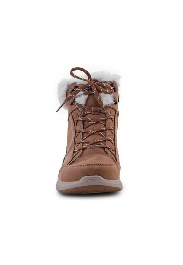 skechers - Buty do chodzenia damskie Skechers Glacial Ultra Cozyly. Wysokość cholewki: za kostkę. Zapięcie: sznurówki. Kolor: wielokolorowy, brązowy. Materiał: guma, materiał, syntetyk. Szerokość cholewki: normalna. Sport: turystyka piesza