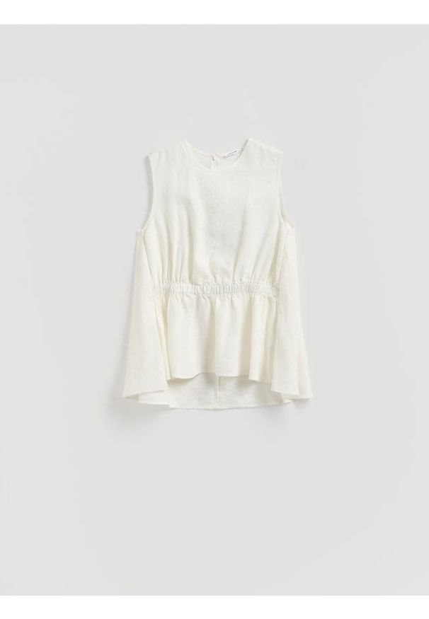 Reserved - Lniana bluzka - złamana biel. Materiał: len