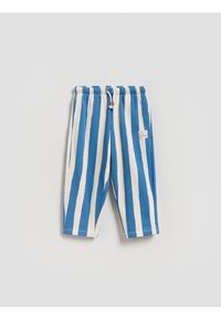Reserved - Dresowe spodnie oversize - niebieski. Kolor: niebieski. Materiał: dresówka
