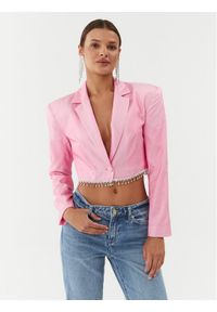 ROTATE Marynarka Sheer 111037465 Różowy Regular Fit. Kolor: różowy. Materiał: wiskoza #1
