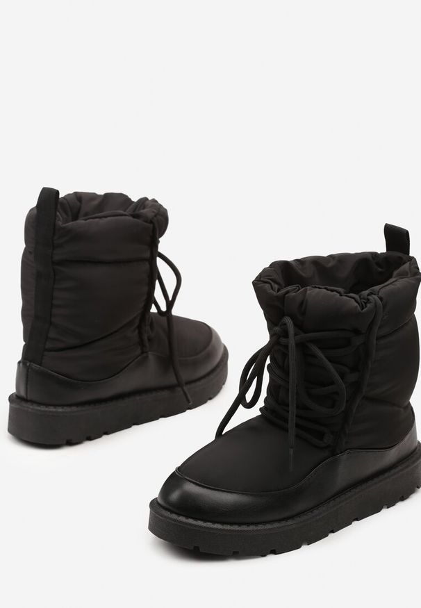 Born2be - Czarne Śniegowce z Regulowanym Sznurowaniem Vortilda. Okazja: na co dzień. Kolor: czarny. Sezon: zima. Styl: casual