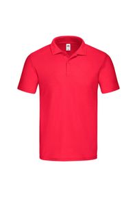 FRUIT OF THE LOOM - Oryginalna Koszulka Polo Dla Dorosłych Unisex. Typ kołnierza: polo. Kolor: czerwony