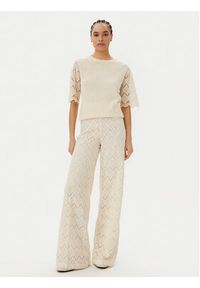 TwinSet - TWINSET Sweter 251TP3341 Beżowy Regular Fit. Kolor: beżowy. Materiał: bawełna #2