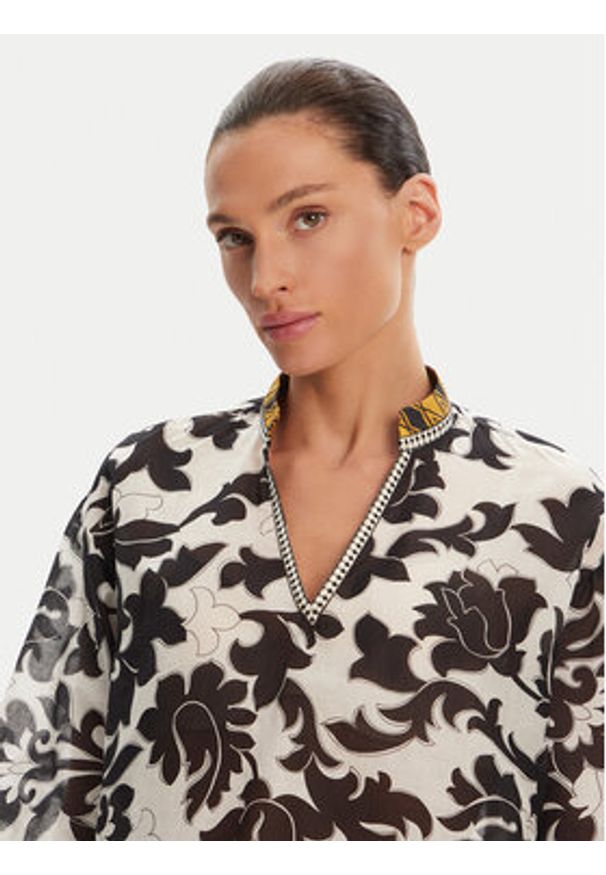 Devotion Twins - Devotion TWINS Bluzka Ethnic 025.004G Czarny Loose Fit. Kolor: czarny. Materiał: bawełna