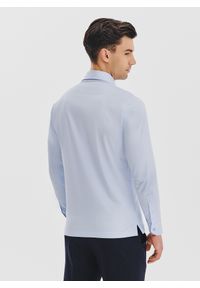 Pako Lorente - PAKO LORENTE – Jasnoniebieska koszula z dzianiny. Okazja: na co dzień. Kolor: szary, niebieski. Materiał: dzianina. Długość rękawa: długi rękaw. Długość: długie. Styl: casual #6