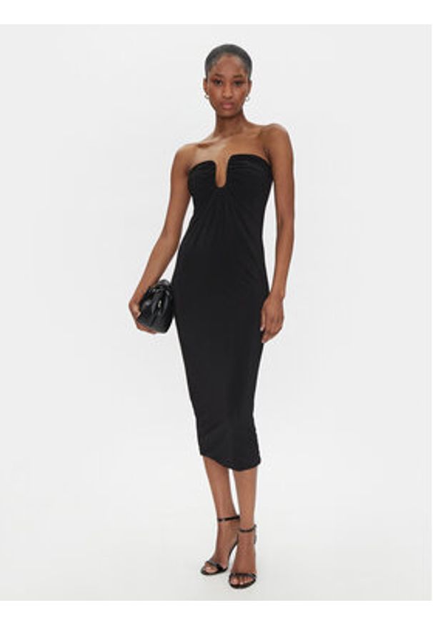 Pinko - PINKO Sukienka koktajlowa 105021 A2GS Czarny Regular Fit. Kolor: czarny. Materiał: syntetyk. Styl: wizytowy