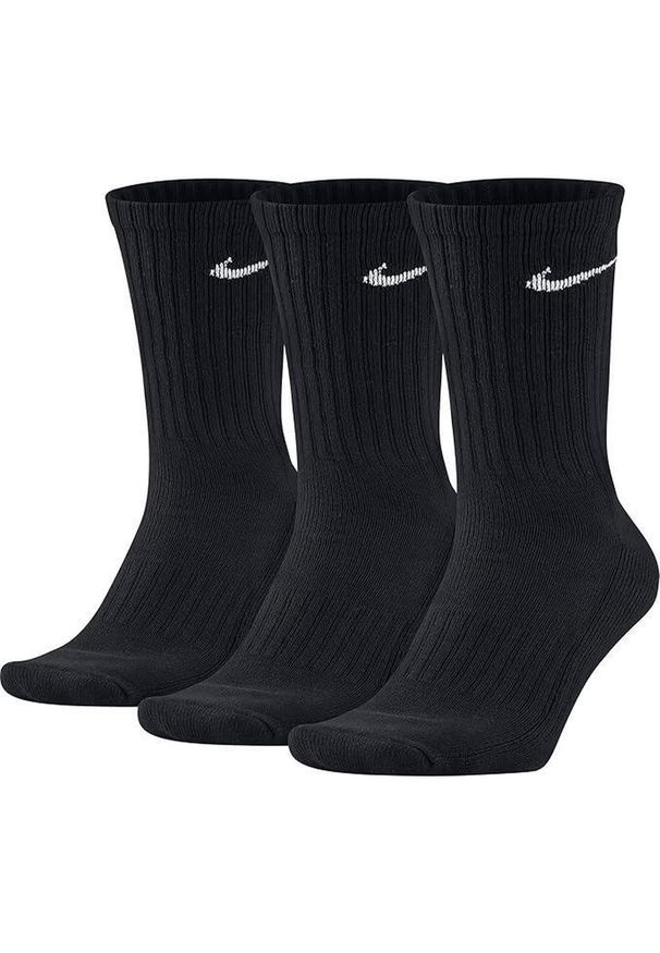 Sportowe skarpetki Nike 3-pak Crew SX4508. Kolor: czarny. Sport: fitness, bieganie