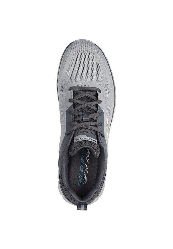 skechers - Buty do chodzenia męskie Skechers Track-broader. Zapięcie: sznurówki. Kolor: biały, wielokolorowy, szary. Materiał: guma, materiał, tkanina, syntetyk. Szerokość cholewki: normalna. Sport: turystyka piesza