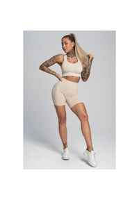 GYM GLAMOUR - Bikery fitness damskie Gym Glamour push up. Kolor: biały. Sport: fitness