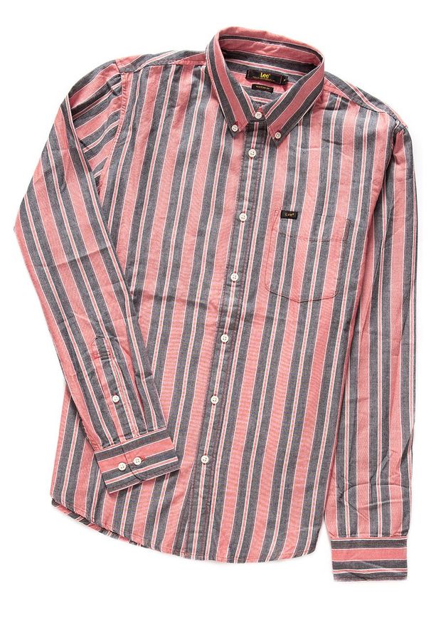 Lee - KOSZULA LEE BUTTON DOWN BURNED RED L880NELB 112123321. Typ kołnierza: button down