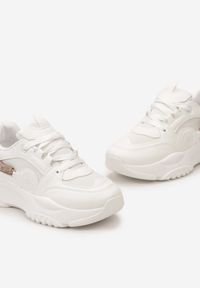 Renee - Białe Sneakersy Ozdobione Sznureczkiem z Cyrkoniami Blekkia. Kolor: biały. Wzór: aplikacja #3