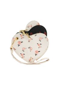 Ochnik - Portfel damski. Kolor: beżowy. Materiał: skóra. Wzór: kwiaty #1