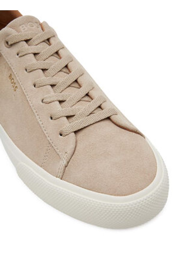 BOSS Sneakersy Aiden 50536521 Beżowy. Kolor: beżowy. Materiał: zamsz, skóra