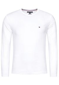 TOMMY HILFIGER - Tommy Hilfiger Longsleeve Logo MW0MW09096 Biały Regular Fit. Kolor: biały. Materiał: bawełna. Długość rękawa: długi rękaw