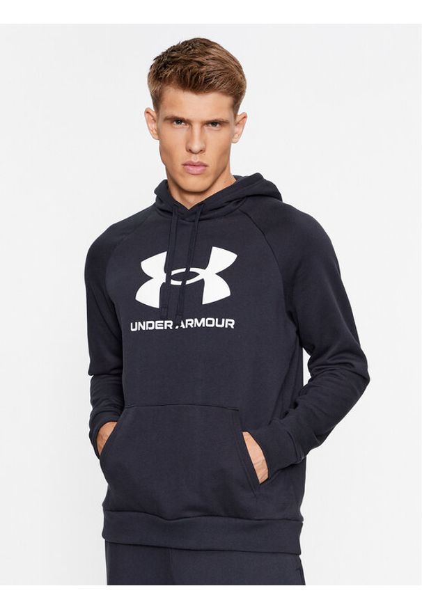 Under Armour Bluza Ua Rival Fleece Logo Hd 1379758 Czarny Loose Fit. Kolor: czarny. Materiał: bawełna