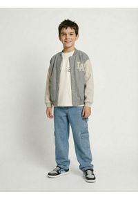 Sinsay - Jeansy loose fit cargo z efektem sprania - niebieski. Kolor: niebieski #1