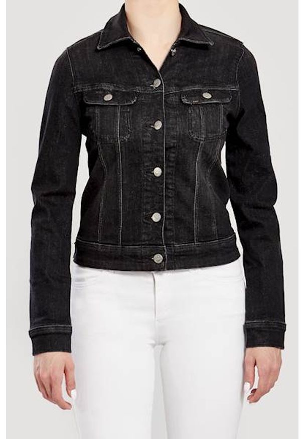 Lee - LEE SLIM RIDER DAMSKA KURTKA JEANSOWA BLACK ORRICK L541DWJN 112112643. Materiał: jeans