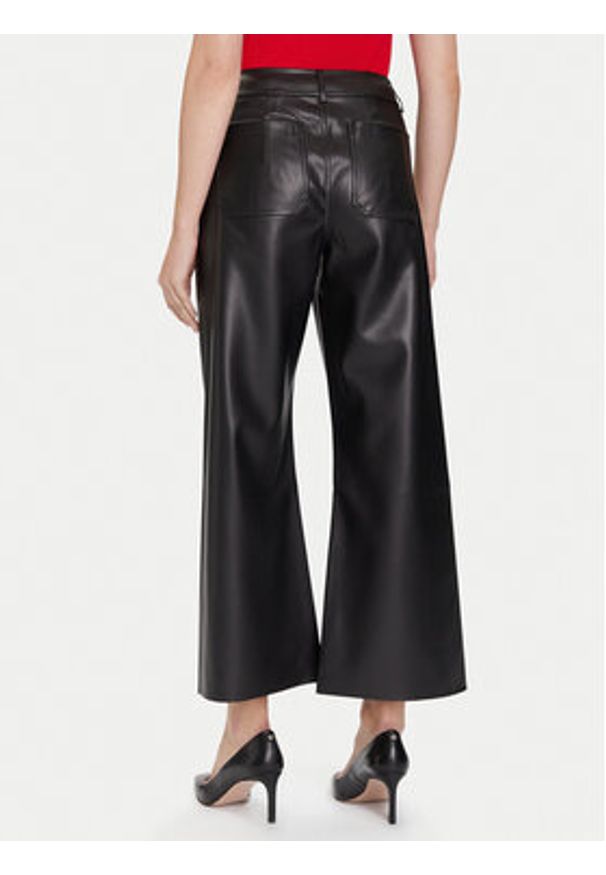 Morgan Spodnie z imitacji skóry 242-PCHOU Czarny Wide Leg. Kolor: czarny. Materiał: skóra