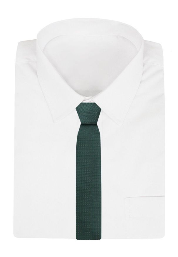 Krawat Męski - Angelo di Monti - Ciemna Zieleń, Minigroszki. Materiał: tkanina. Styl: elegancki, wizytowy